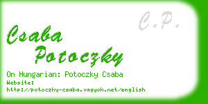 csaba potoczky business card